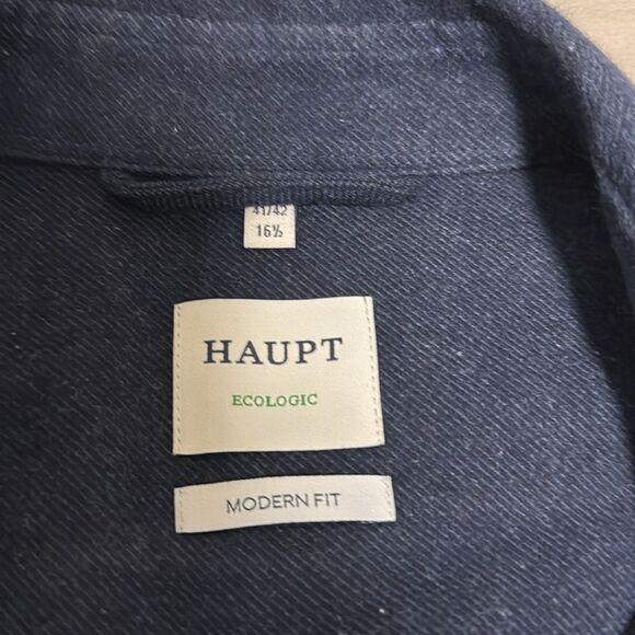 Haupt Ecologic Navy Men’s Brushed Cotton Shirt Jacket. Size Large. - Picture 5 of 9